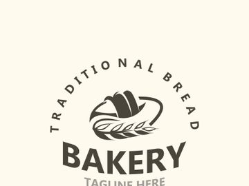Bread Vintage style Logo Design Vector, label product Bake shop Homemade template preview picture