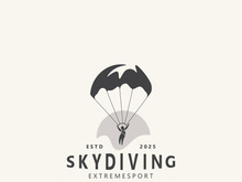 Skydiving logo sport high adventure Inspiration Silhouette Paragliding Template