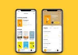 Yellow and black audiobook app UIkit