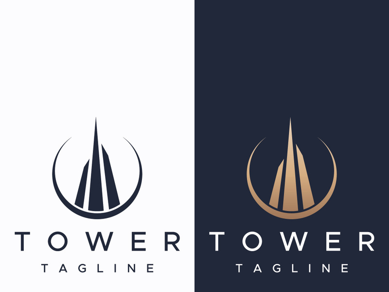 Eiffel Tower building logo design with a creative concept.