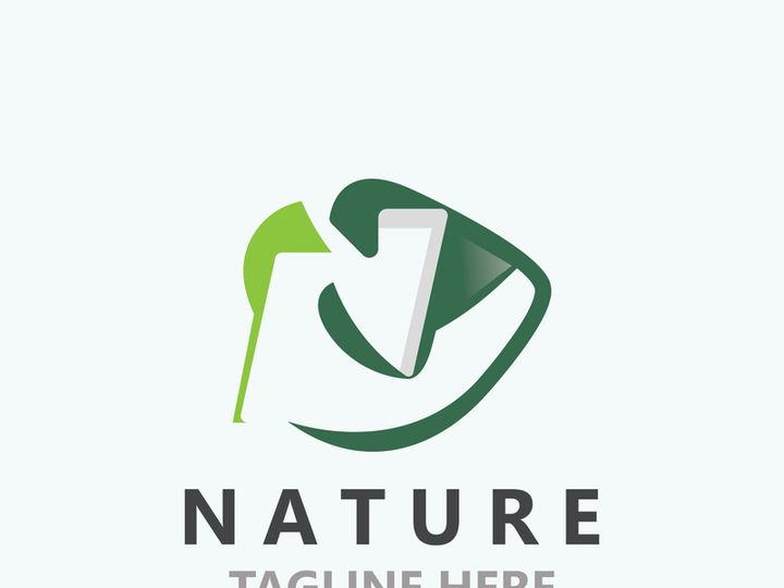 Letter N nature ecology logo with leaves suitable for business garden template vector
