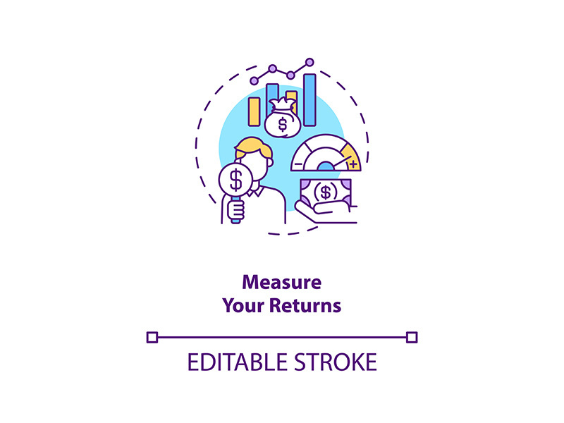 Measuring returns concept icon