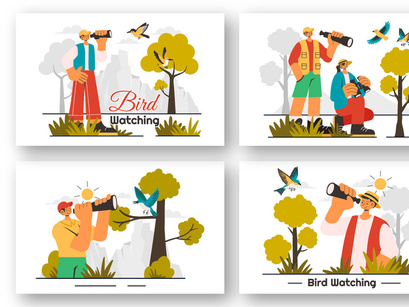 9 Bird Watching Activity Illustration