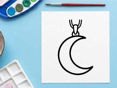 Minimalist silver moon pendant necklace on white background. Elegant crescent moon jewelry for women and fashion accessories.