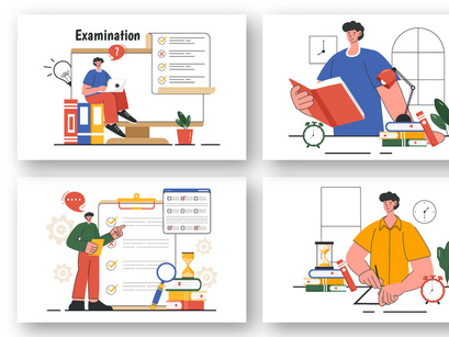 9 Examination Vector Illustration