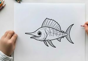 Tuna fish swimming vector illustration flat design