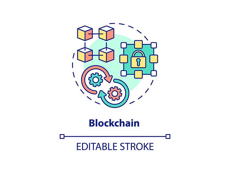 Blockchain concept icon