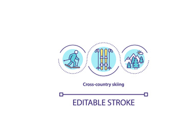 Cross country skiing concept icon preview picture