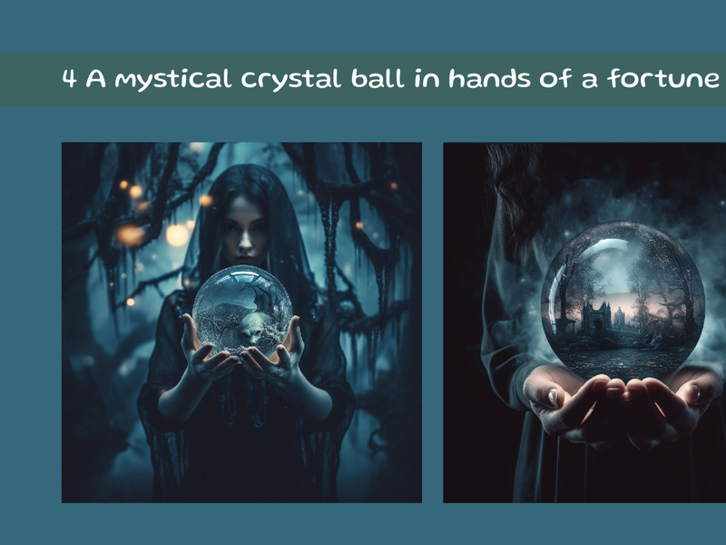 A mystical crystal ball in hands of a fortune teller