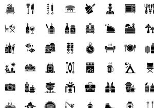 50 Camping Linear Icons
