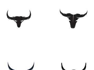 Retro vintage bull head horns logo. preview picture