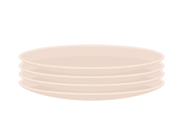 Pile of plates semi flat color vector object preview picture
