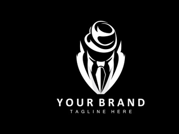 Mafia Logo Design, Tuxedo Suit Icon, Vector Businessman, Logo Detective, Brand Label preview picture