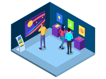 Art gallery isometric vector illustration preview picture
