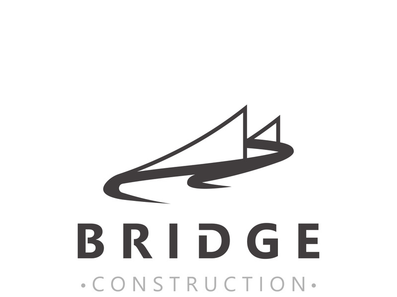 Minimalist Bridge logo suitable for building and construction workers vector design
