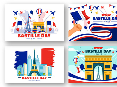 12 Happy Bastille Day Illustration