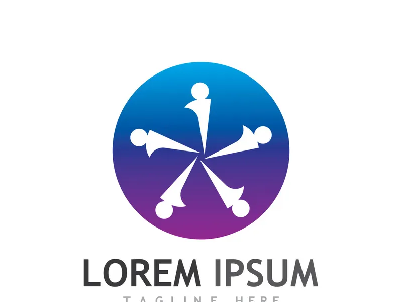 Community of people logo design with creative idea.