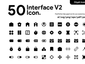 50 Interface Essential Glyph Icon preview picture