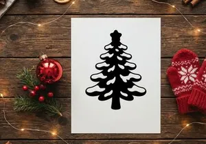 Silhouette of a Christmas Tree for Holiday Decorations and Seasonal Greetings