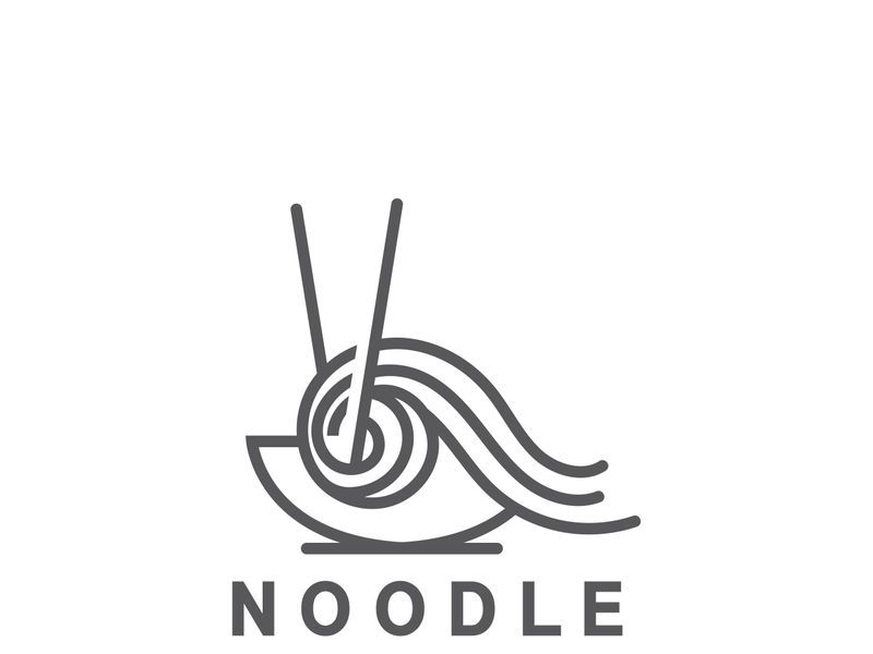 Noodle Logo Template Modern and Minimalist Concept Using Bowl