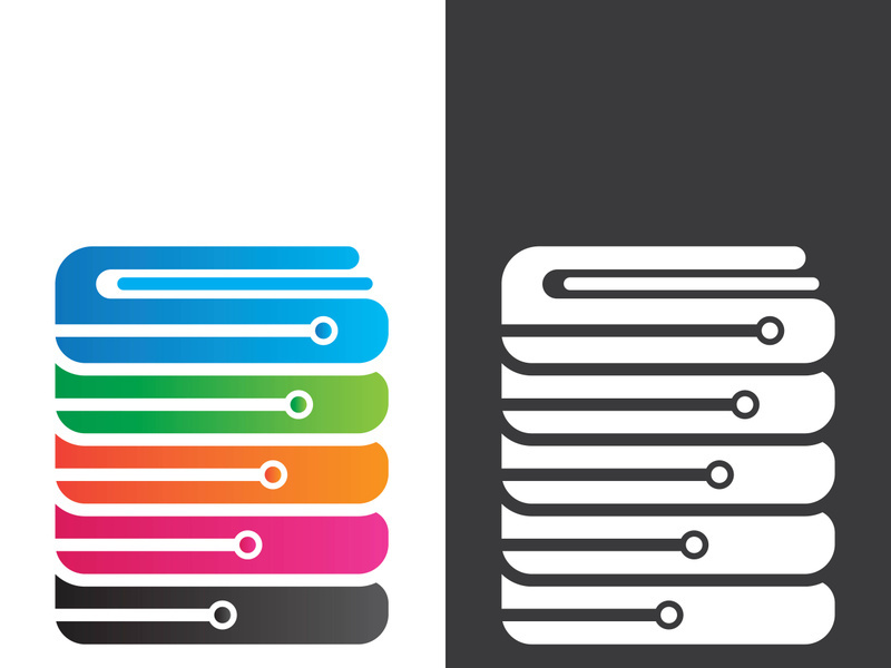 Digital book logo technology vector icon design