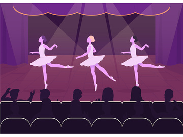 Ballet perfomance flat color vector illustration preview picture