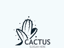 Vintage Cactus tree plant Logo nature design, desert plant vector illustration