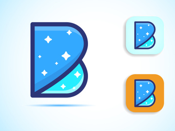Abstract initial alphabet B logo design. Multi-color gradient letter icon vector illustration. preview picture