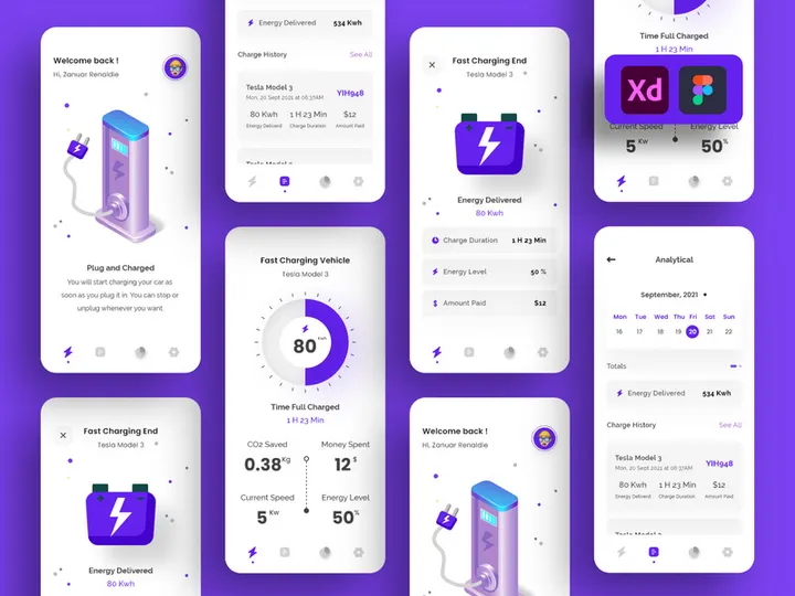 Electric Vehicles Charging App Design preview picture