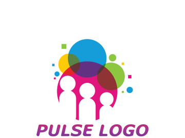 Colorful Pulse logo design concept vector. People Beat logo Template preview picture