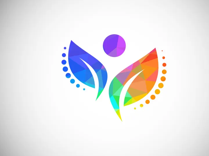 Low Poly Medical Chiropractic Concept Logo Design Template