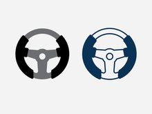 Car steering wheel logo illustration vector