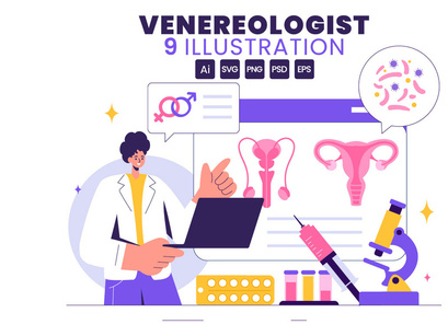 9 Venereologist Diagnostic Illustration