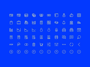 60 Finance Icons [SVG, AI, PSD] preview picture