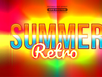 Summer retro editable text effect style with theme vibrant neon light concept for trendy flyer, poster and banner template promotion preview picture