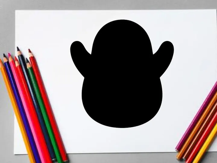 Cute cartoon hummingbird head silhouette for nature and wildlife design