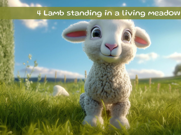 Lamb standing in a living meadow preview picture