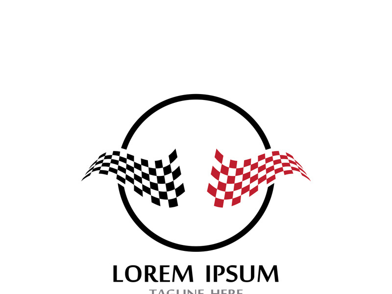 Creative and modern racing flag logo design.