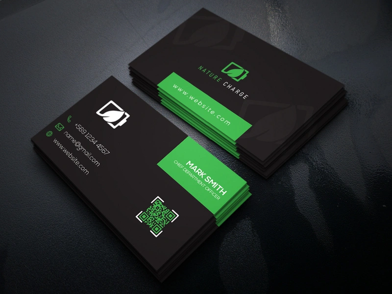 Green And Black Corporate Business Card Design Template