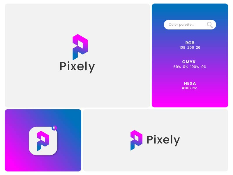 Letter P Logo Design - Pixel - Business - Trading - Web - Tech - Software house
