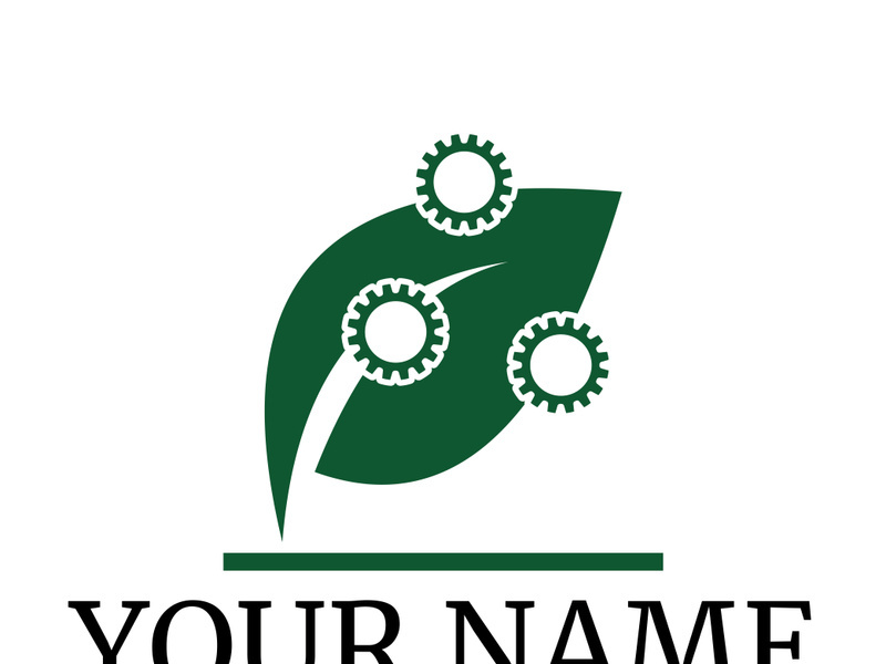 Green leaf logo design vector illustration