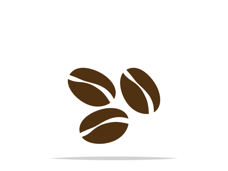 Coffee bean logo for cafe, business, label.