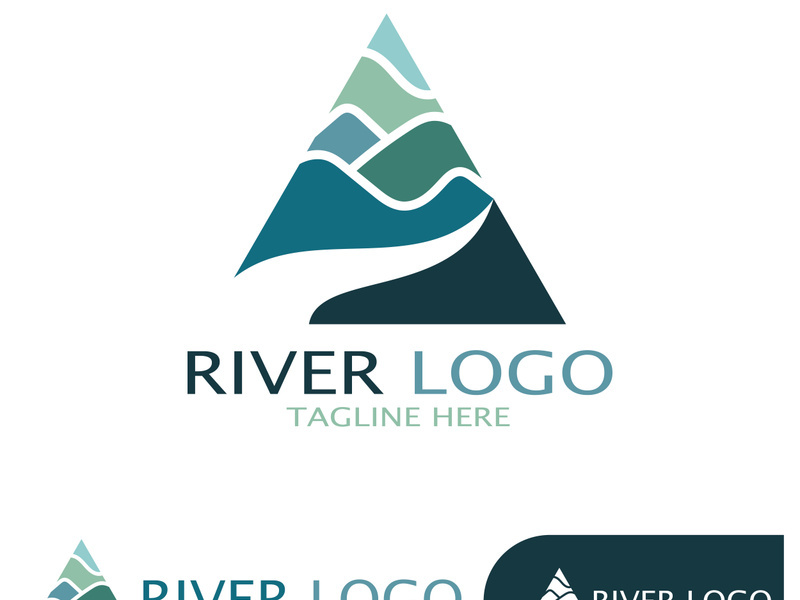 River Logo vector icon illustration design template