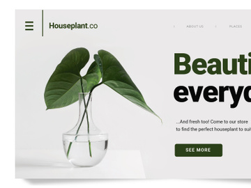 Houseplant Landing page template PSD preview picture