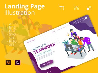 Business Teamwork Landing Page Illustration
