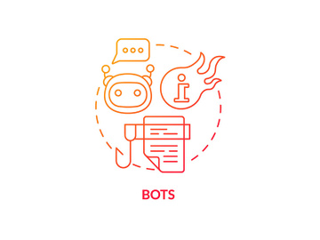 Bots red gradient concept icon preview picture