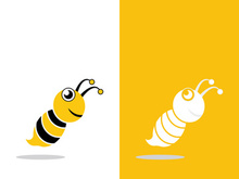 Bee logo vector icon illustration design