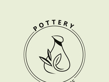Pottery logo design handmade, creative traditional mug craft sign concept inspiration nature workshop