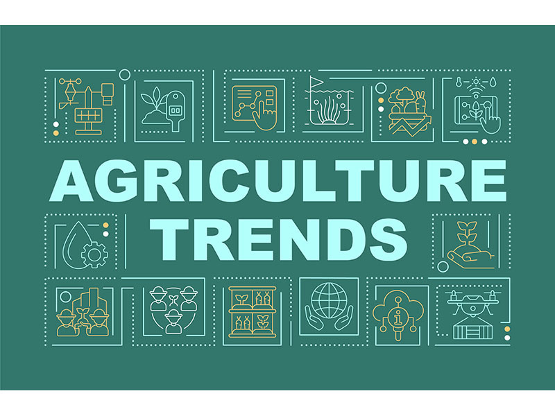 Farming trends word concepts green banner