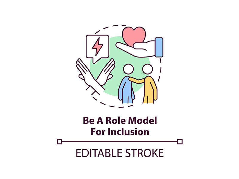 Be role model for inclusion concept icon